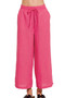 Zenana Woven Crepe Elastic Band Waist Cropped Pants