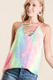 BiBi Tie Dye Terry Caged Neck Knit Camisole