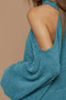 BiBi Belle Sweater Knit Open One Shoulder Turtle Neck