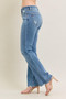 Judy Blue Full Size Mid Rise Wash Destroy Hem Bootcut Jeans Plus Size