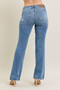 Judy Blue Full Size Mid Rise Wash Destroy Hem Bootcut Jeans Plus Size