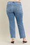 Judy Blue Full Size Mid Rise Wash Destroy Hem Bootcut Jeans Plus Size