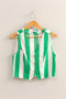 HYFVE Woven Striped V-Neck Button Down Vest