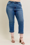 Judy Blue Full Size Hw Vintage Wash Release Hem Kick Flare Jeans Plus Size