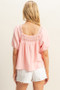 HYFVE Crochet Detail Puff Sleeve Peasant Top