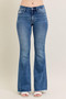 Judy Blue Full Size Mr Vintage Wash Flare Jeans W/ Destroy and Fray Hem Plus Size