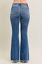 Judy Blue Full Size Mr Vintage Wash Flare Jeans W/ Destroy and Fray Hem Plus Size