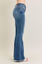 Judy Blue Full Size Mr Vintage Wash Flare Jeans W/ Destroy and Fray Hem Plus Size