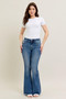 Judy Blue Full Size Mr Vintage Wash Flare Jeans W/ Destroy and Fray Hem Plus Size