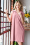 Heimish Full Size Ribbed Johnny Collar Sleeveless Dress
