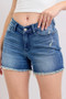 Judy Blue Full Size V-Front Denim Shorts with Shield Pockets Plus Size