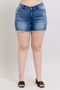 Judy Blue Full Size V-Front Denim Shorts with Shield Pockets Plus Size