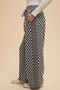 Annie Wear Drawstring Checkered Wide Leg Pants