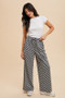 Annie Wear Drawstring Checkered Wide Leg Pants