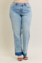 Judy Blue Full Size Mr Release Hem Wide Leg Jeans Plus Size