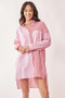 Davi & Dani Multi Color Stripe Mixed Button Front Tunic Shirt Dress