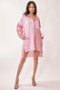 Davi & Dani Multi Color Stripe Mixed Button Front Tunic Shirt Dress