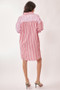 Davi & Dani Multi Color Stripe Mixed Button Front Tunic Shirt Dress