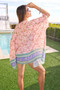 Davi & Dani Floral Printed Short Sleeve Loose Fit Kimono Cover Up