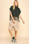 Davi & Dani Fold Over Waist Band Strap Detail Short
