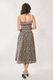 Davi & Dani Contrast Velvet Tape Smocking Bodice Midi Dress