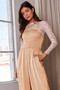 Davi & Dani Halterneck Tie Closure Smocked Bodice Jumpsuit