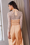 Davi & Dani Halterneck Tie Closure Smocked Bodice Jumpsuit
