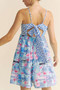 Davi & Dani Tropical Floral Geo Print Tie Back Tube Top Romper