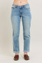 Judy Blue Full Size V-Front Cuff Boyfriend Jeans Plus Size