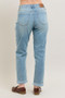 Judy Blue Full Size V-Front Cuff Boyfriend Jeans Plus Size