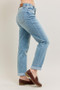 Judy Blue Full Size V-Front Cuff Boyfriend Jeans Plus Size