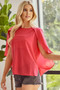 BiBi Woven Top With Fold Over Back Detail