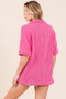 BOMBOM Ribbed Collared Neck Top