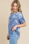 BOMBOM Tie-Dye Round Neck Short Sleeve T-Shirt