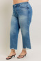 Judy Blue Plus Size High Waist Rigid Magic Destroy Hem Crop Wide