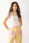 Davi & Dani Loose Turtle Neck Lace Mesh Lace Sheer Top