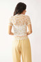 Davi & Dani Loose Turtle Neck Lace Mesh Lace Sheer Top