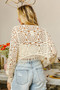 BiBi Dolman Sleeve Fringed Crochet Lace Cover Up
