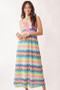 Davi & Dani Multi Color Crochet Lace Midi Dress