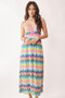 Davi & Dani Multi Color Crochet Lace Midi Dress