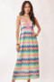 Davi & Dani Multi Color Crochet Lace Midi Dress