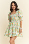Davi & Dani Fruits Printed Smocking Mini Dress