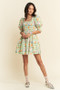 Davi & Dani Fruits Printed Smocking Mini Dress