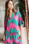 Mittoshop Chevron Print Short Sleeve Crop Shirt