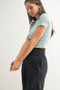 MONO B Essential Micro-ribbed Cropped Athleisure Tee