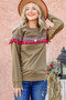 And The Why Ethnic Ribbon Tassel Trim Top