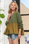 ADORA Mineral Washed Babydoll Tunic Top