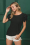 BiBi Birdseye Texture Layered Ruffle Top