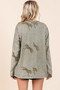 Mittoshop Mineral Wash Cheetah Print Long Sleeve Top