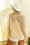 BiBi Sequin American Flag Patch Open Knit Cover Up